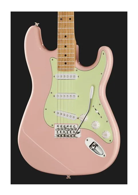 Harley Benton ST-62CC MN Shell Pink, manico e tastiera visti di lato