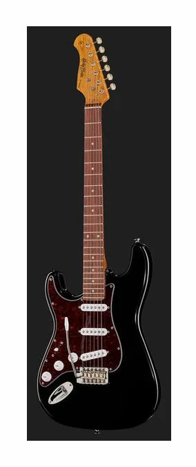 Harley Benton ST-62LH BK Vintage Series, manico e tastiera visti di lato