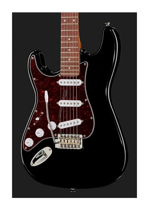 Harley Benton ST-62LH BK Vintage Series, paletta con meccaniche e logo
