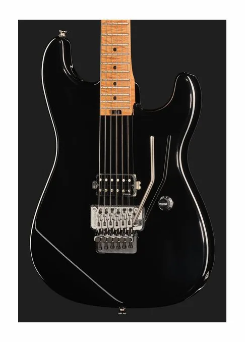 Harley Benton ST-80FR MN Black, paletta con meccaniche e logo