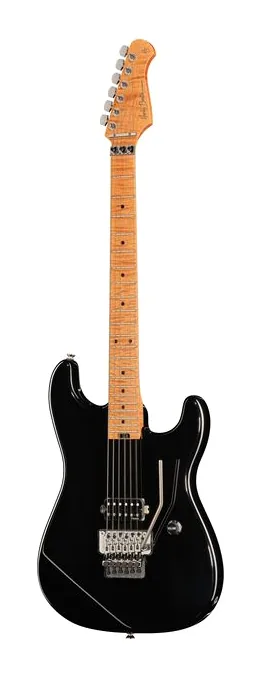Harley Benton ST-80FR MN Black in primo piano frontale