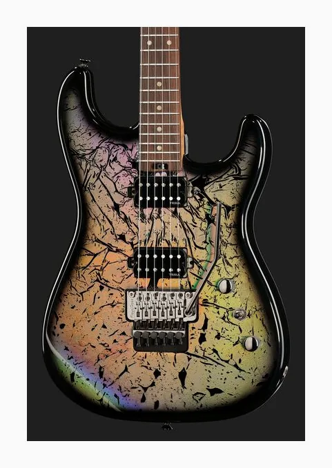Harley Benton ST-80FR HH Holographic, pickup e manopole dei controlli