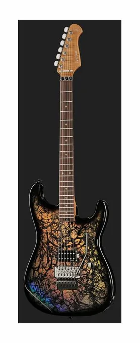 Harley Benton ST-80FR Holographic, paletta con meccaniche e logo