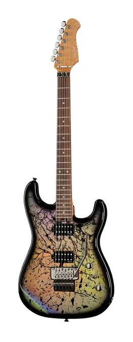 Harley Benton ST-80FR HH Holographic fotografato frontalmente
