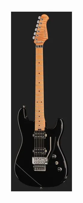 Harley Benton ST-80FR MN HH Black, manico e tastiera visti di lato