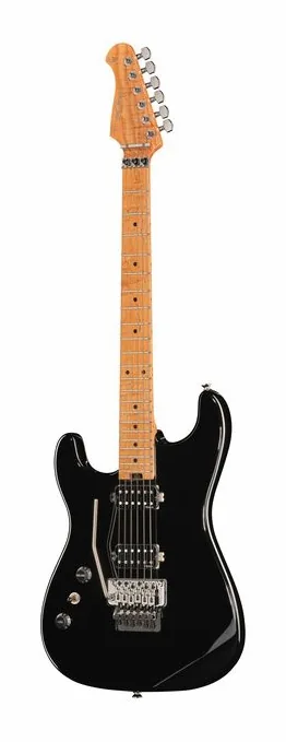 Harley Benton ST-80FR MN LH HH Black in primo piano frontale