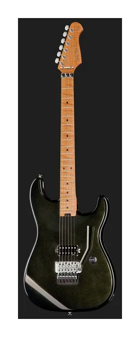 Harley Benton ST-80FR MN Lime Sparkle, manico e tastiera visti di lato
