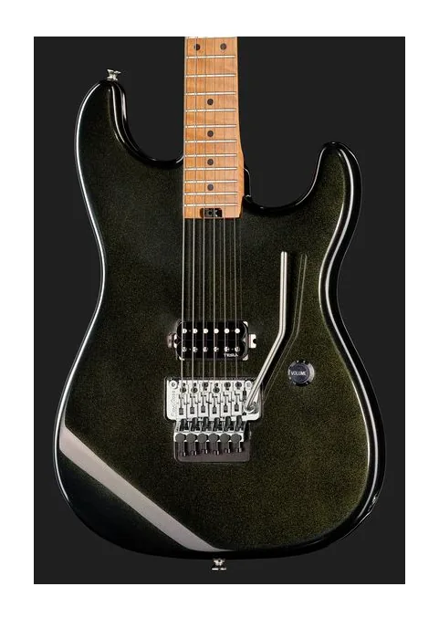 Harley Benton ST-80FR MN Lime Sparkle, paletta con meccaniche e logo