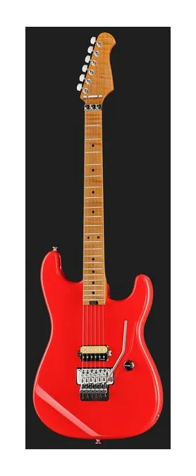 Harley Benton ST-80FR MN Radiant Red, manico e tastiera visti di lato