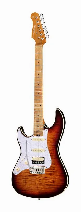 Harley Benton ST-Modern MN HSS LH FBB in primo piano frontale