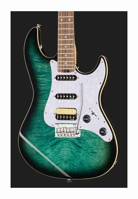 Harley Benton ST-Modern Plus HSS FBLB, manico e tastiera visti di lato
