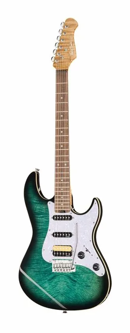 Harley Benton ST-Modern Plus HSS FBLB in primo piano frontale