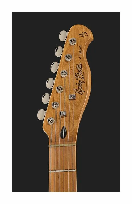 Harley Benton TE-69TL Hot Rod NT Roasted, corpo e verniciatura in primo piano