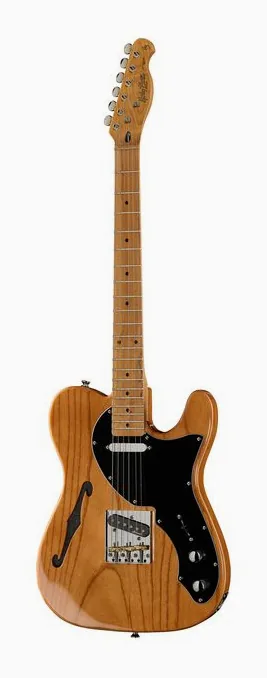 Harley Benton TE-69TL Hot Rod NT Roasted in primo piano frontale