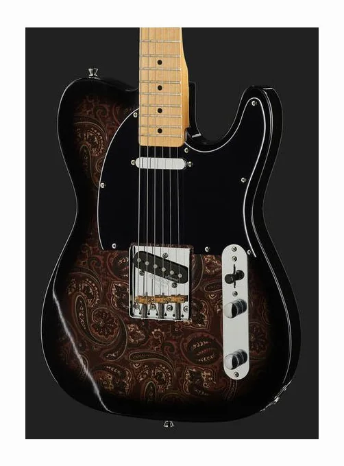 Harley Benton TE-70 Black Paisley, pickup e manopole dei controlli