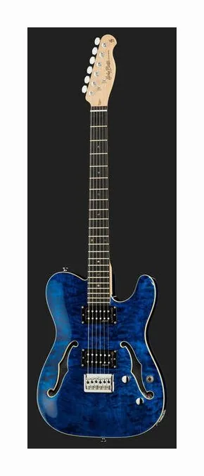 Harley Benton TE-90QM HH Trans Blue, ponte e meccaniche di intonazione