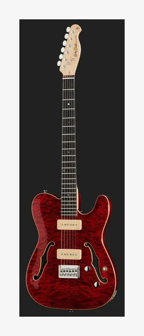 Harley Benton TE-90QM Trans Red, ponte e meccaniche di intonazione