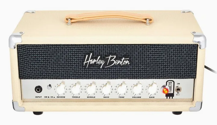 Harley Benton TUBE15 & G112, vista dall'alto della testata