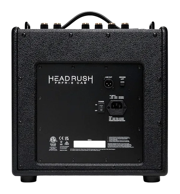 Headrush FRFR-8 Cab, logo e finiture del pannello frontale
