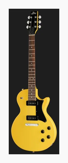 Heritage Guitar Ascent H-137 P90 Marigold Y, paletta con meccaniche e logo