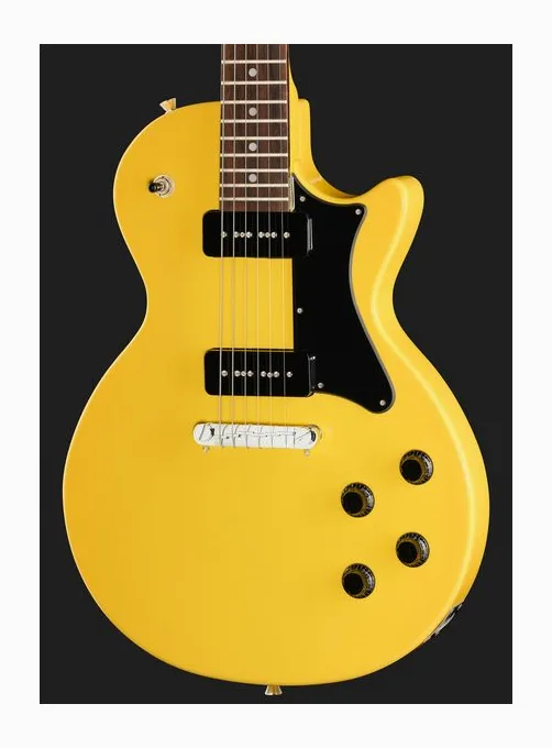 Heritage Guitar Ascent H-137 P90 Marigold Y, corpo e verniciatura in primo piano