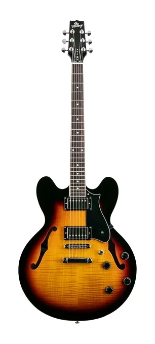 Heritage Guitar Ascent+ H-535 Sunburst fotografato frontalmente
