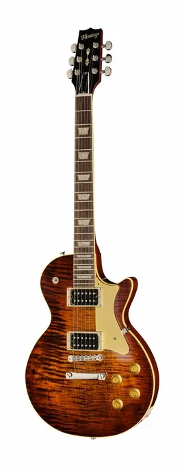 Heritage Guitar Custom Factory Special 60s TE inquadrato di fronte su sfondo neutro