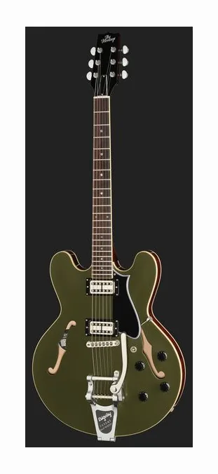 Heritage Guitar H-535 Std Lollatron/Bigsby ODB, paletta con meccaniche e logo