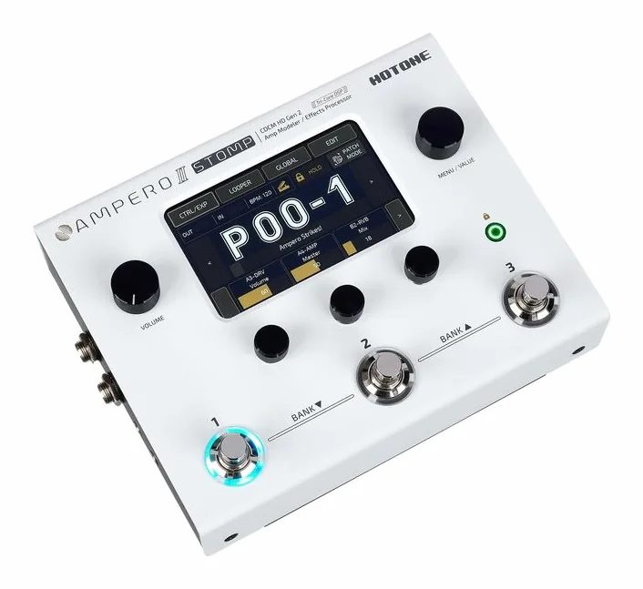 Hotone Ampero II Stomp, led e interruttore a pedale