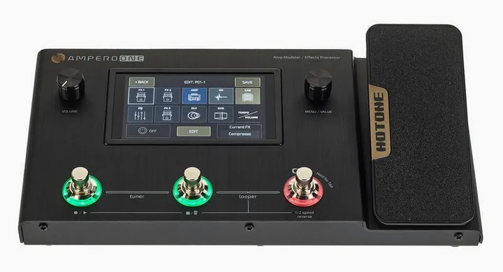 Hotone MP-80 Ampero One, retro con le prese di collegamento