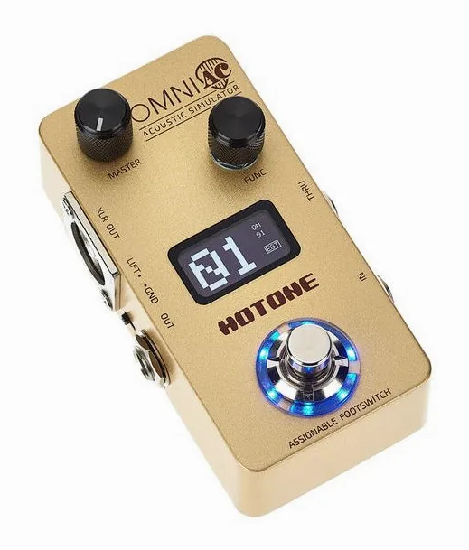 Hotone Omni AC Acoustic Simulator, manopole viste dall'alto