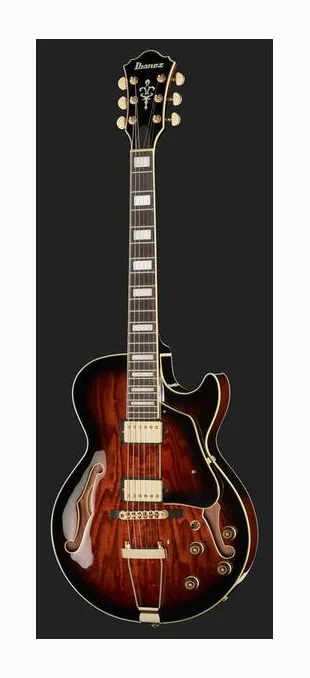 Ibanez AG95QA-DBS, paletta con meccaniche e logo