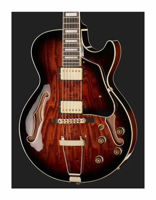 Ibanez AG95QA-DBS, curve del body viste dall'alto