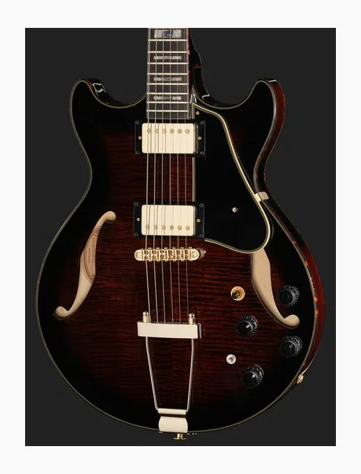 Ibanez AMH100FM-DVS, curve del body viste dall'alto
