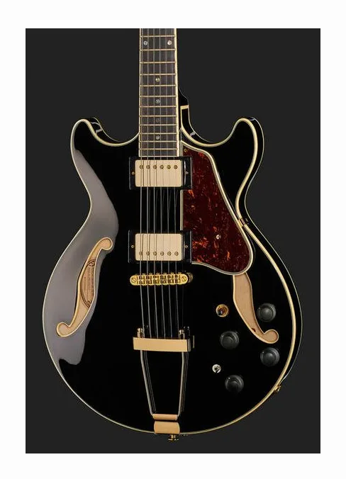 Ibanez AMH90-BK, corpo e verniciatura in primo piano