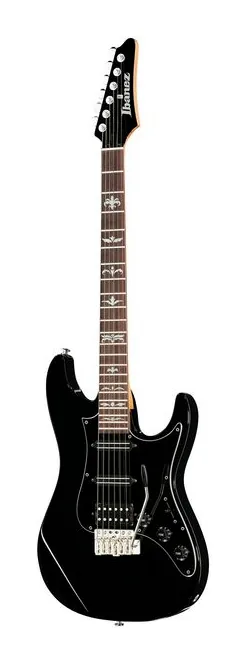 Ibanez ATZ300-BK Andy Timmons inquadrato di fronte su sfondo neutro