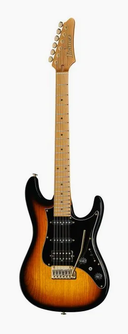Ibanez AZ2204AG-TFB inquadrato di fronte su sfondo neutro