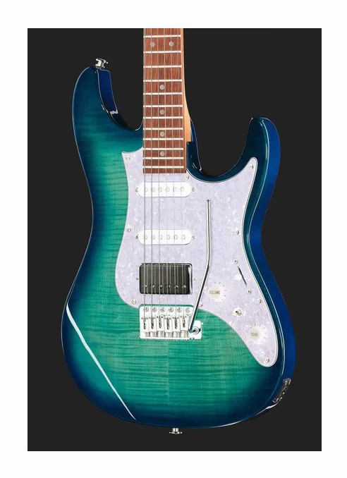 Ibanez AZ22S1F-TXB, corpo e verniciatura in primo piano