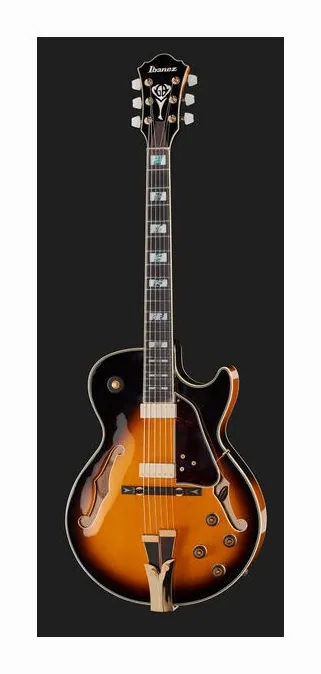 Ibanez GB10SE-BS George Benson, curve del body viste dall'alto