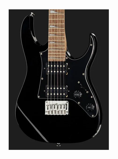 Ibanez GRGM21-BKN E-Guitar Mic, manico e tastiera visti di lato