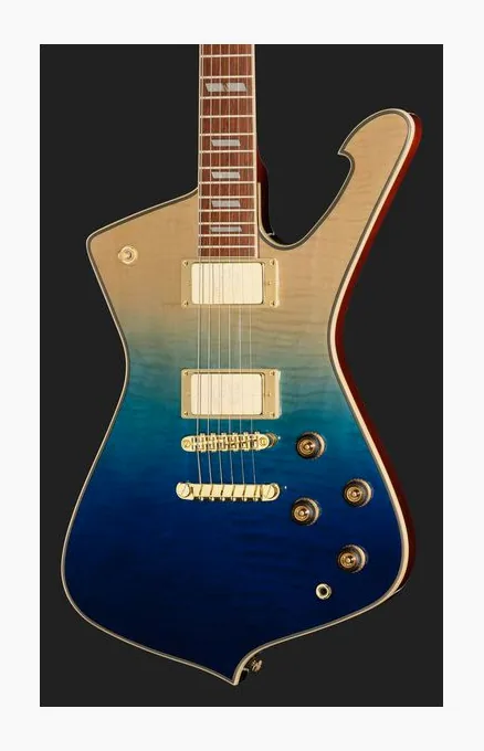 Ibanez IC420FM-TBG, corpo e verniciatura in primo piano