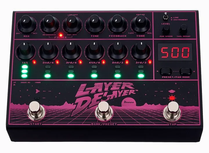 Ibanez LD303 Layer Delayer, connettori sul retro dell'unita