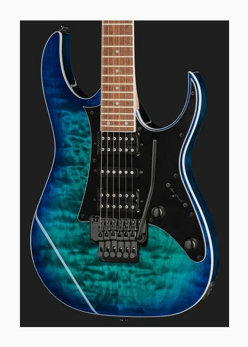 Ibanez RG450QMB-SPB, paletta con meccaniche e logo