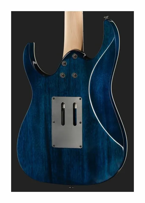 Ibanez RG450QMB-SPB, corpo e verniciatura in primo piano