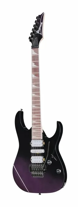 Ibanez RG470DX-TMN inquadrato di fronte su sfondo neutro