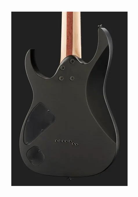 Ibanez RGIXL7-BKF, corpo e verniciatura in primo piano
