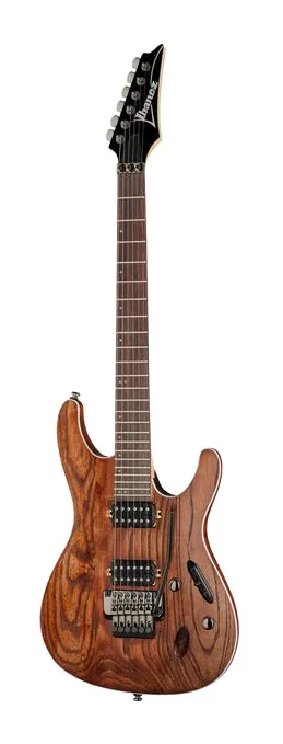 Ibanez S520AH-ABS inquadrato di fronte su sfondo neutro