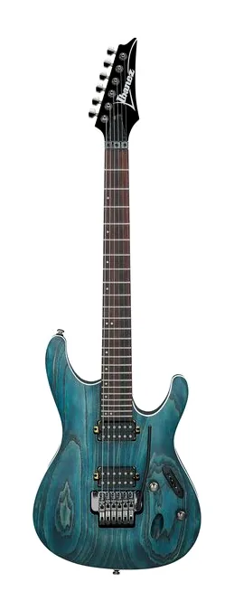Ibanez S520AH-OBF inquadrato di fronte su sfondo neutro