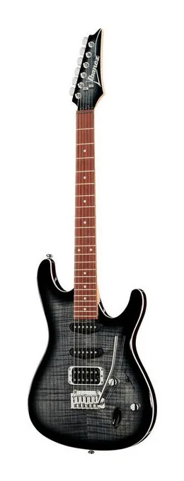 Ibanez SA260FM-TGB inquadrato di fronte su sfondo neutro