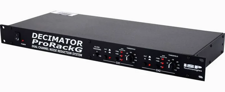 ISP Technologies Decimator Pro Rack G inquadrato di fronte su sfondo neutro